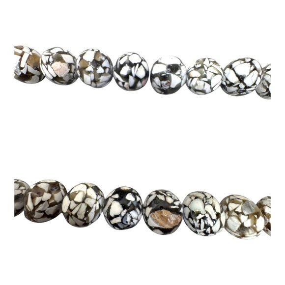 Rare Mosaic Agate Glass Beads Natural Stone Strand Unique Jewelry Making 32" - Picture 5 of 5